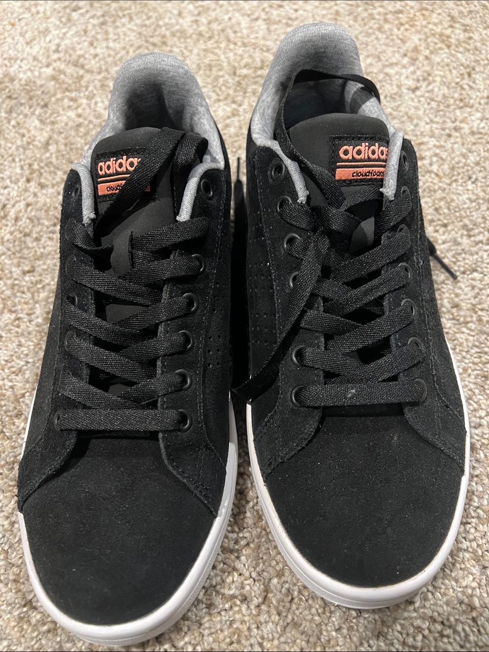 adidas Black Suede Sneakers with pink Logo Accents